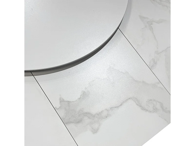 Table extensible 140 à 174 cm blanc plateau de service tournant - TWIST