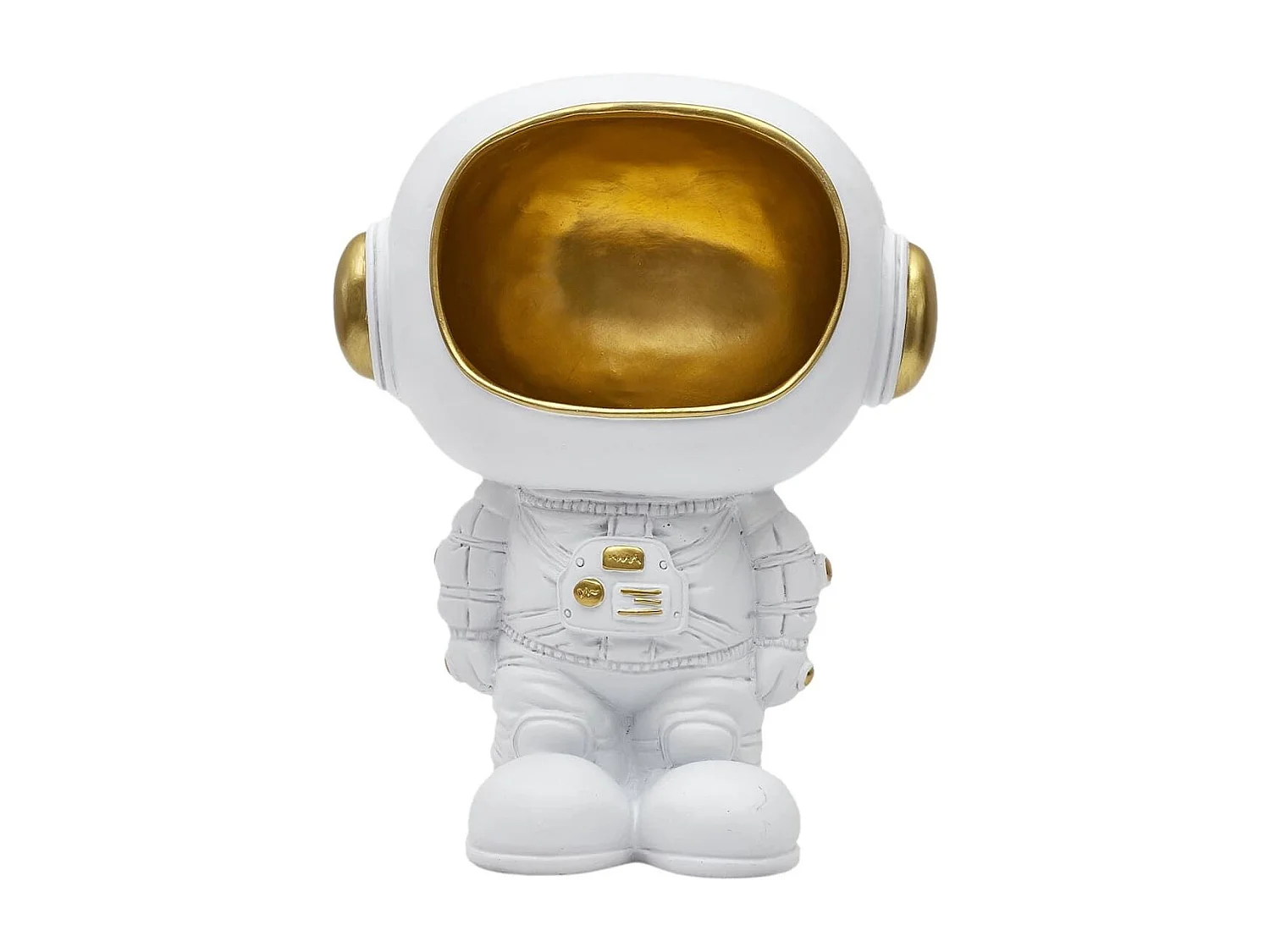 Vide-Poche astronaute en polyrésine blanc et dorée