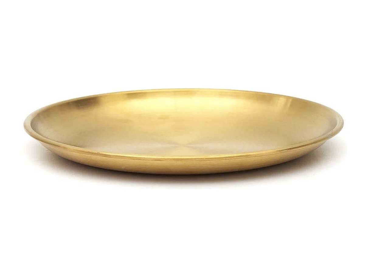 Vide-Poche bulldog couché blanc et or plateau servi