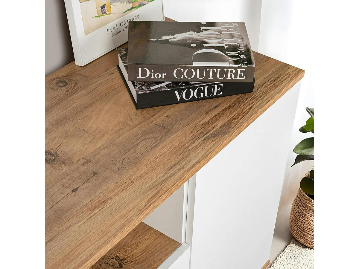 Buffet salle à manger moderne blanc 1 niche centrale MARFA