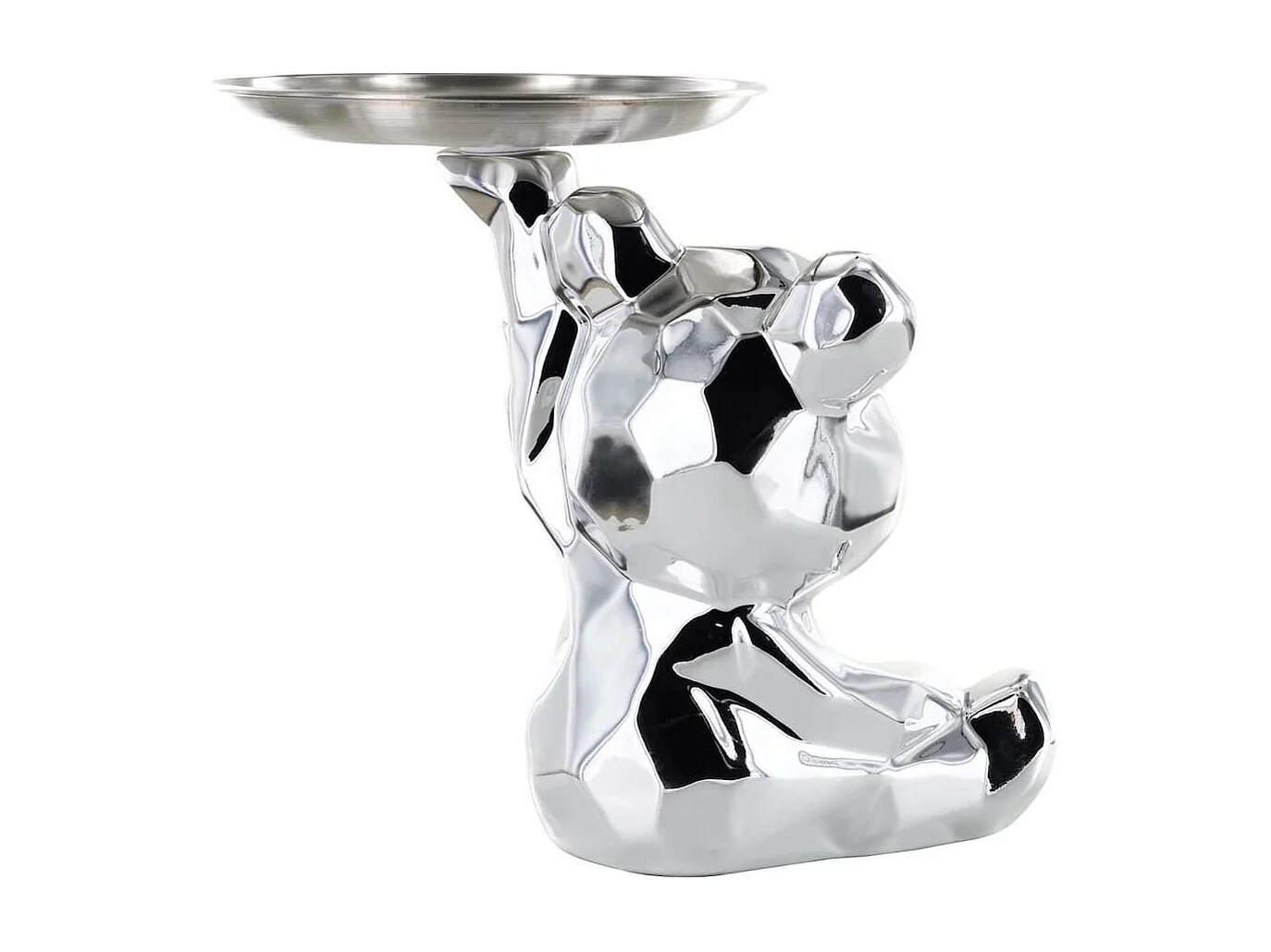 Vide-Poche ourson en origami argenté plateau en l'air