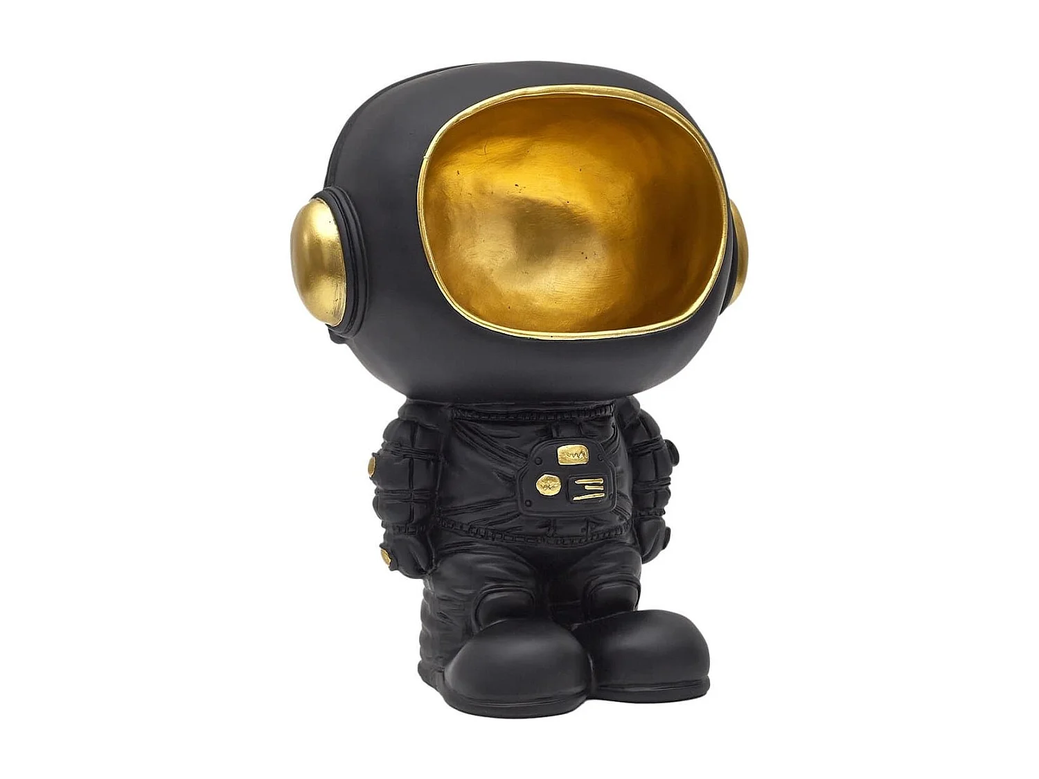 Vide-Poche astronaute en polyrésine noir et dorée