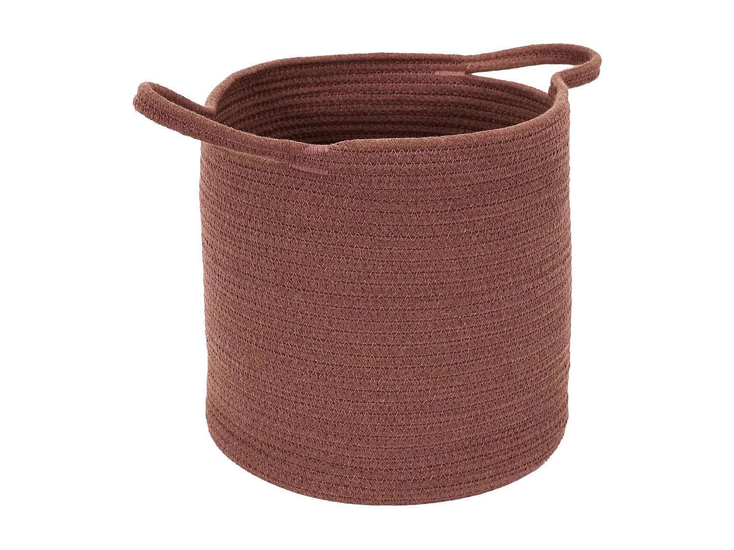 Lot de 3 Paniers Tressés Terracotta Marron et Blanc Crème - BRENDA