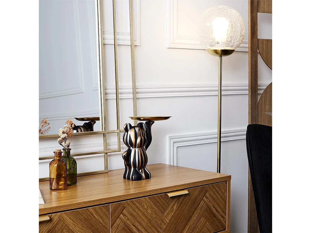 Vide-Poche ours noir/or/argent plateau en l'air