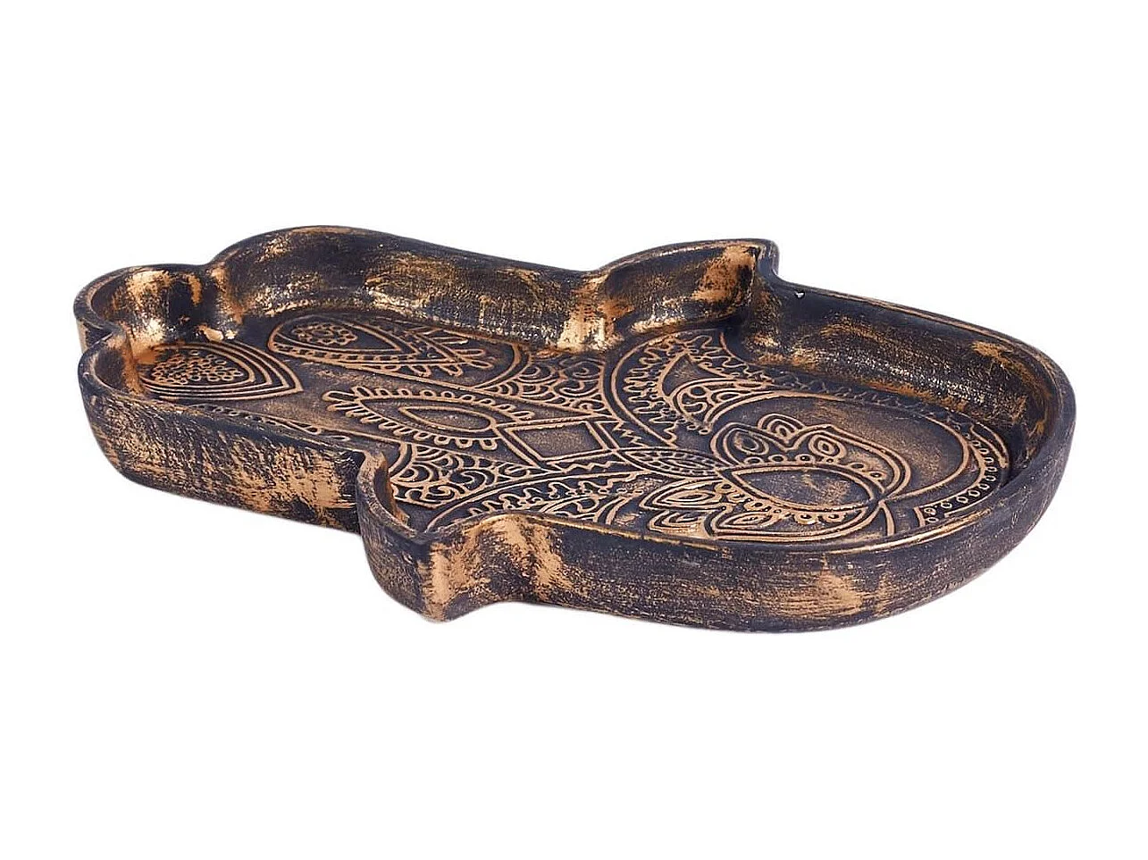 Vide-poche main de fatma finition argentée en céramique