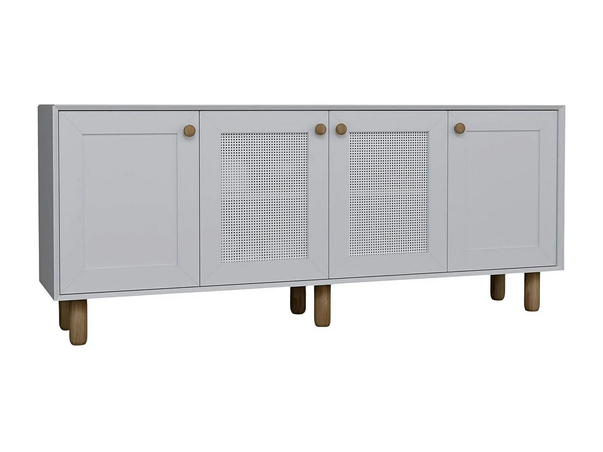 Buffet salle à manger blanc avec détail cannage VAREN