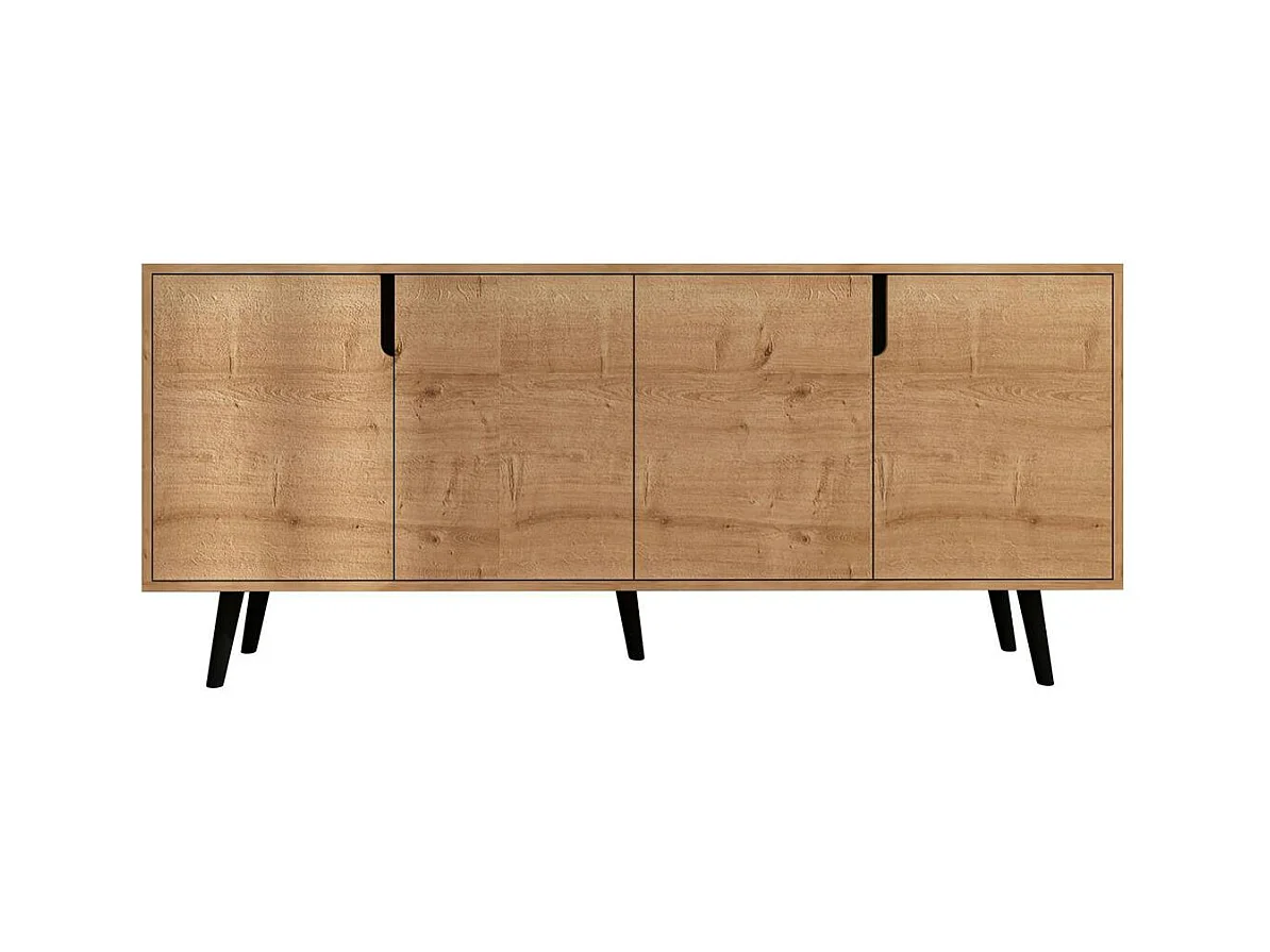 Buffet salle à manger effet bois 4 poignées intégrées MARFA