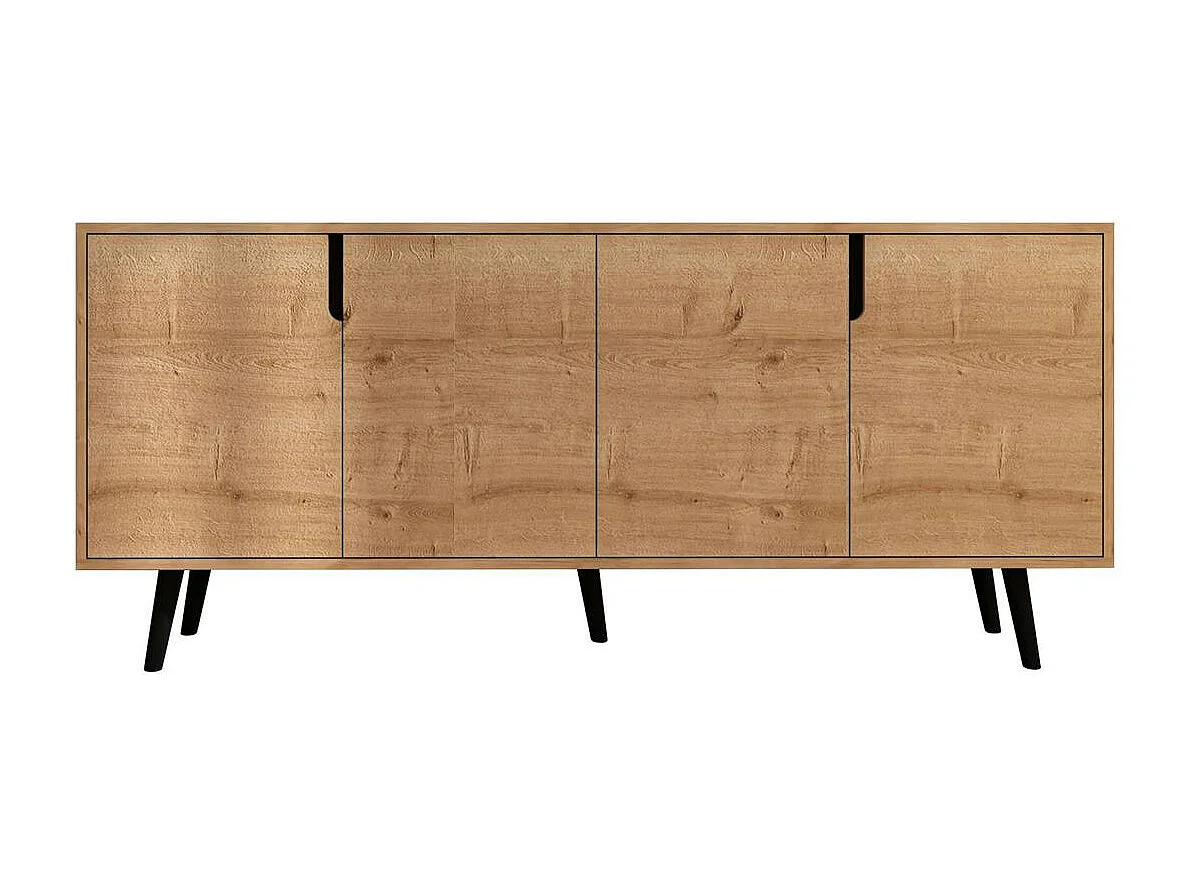 Buffet salle à manger effet bois 4 poignées intégrées MARFA