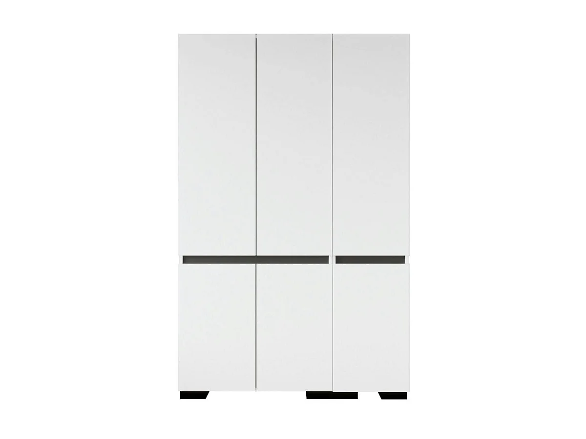 Armoire penderie blanche, 3 portes 1 tringle BYRON
