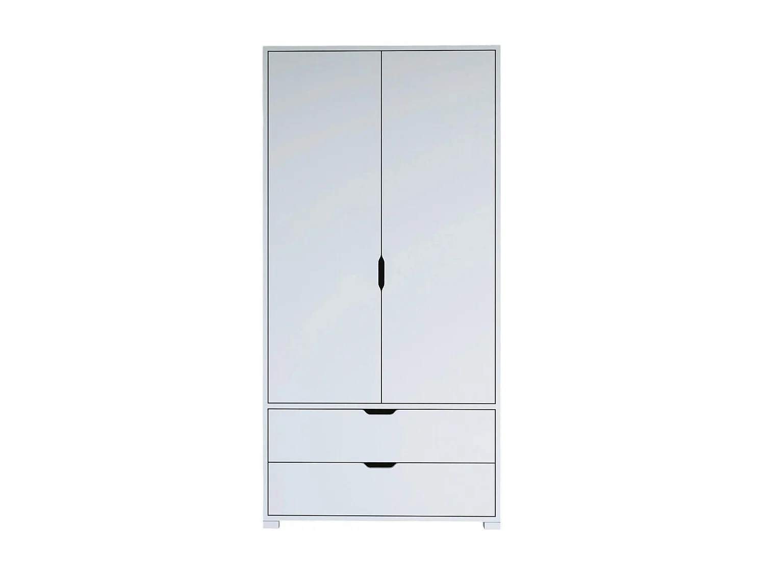 Armoire penderie blanche 2 portes, style moderne BYRON