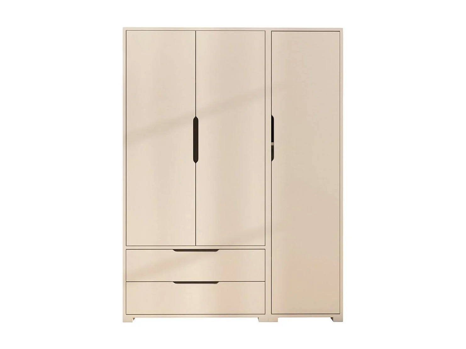 Armoire penderie blanche 3 portes 2 tiroirs BYRON