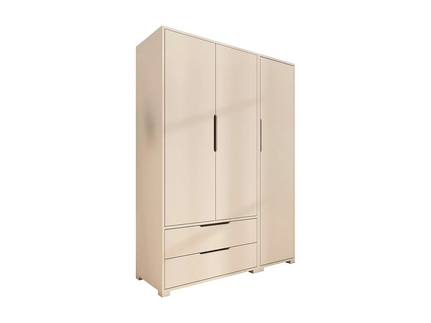 Armoire penderie blanche 3 portes 2 tiroirs BYRON