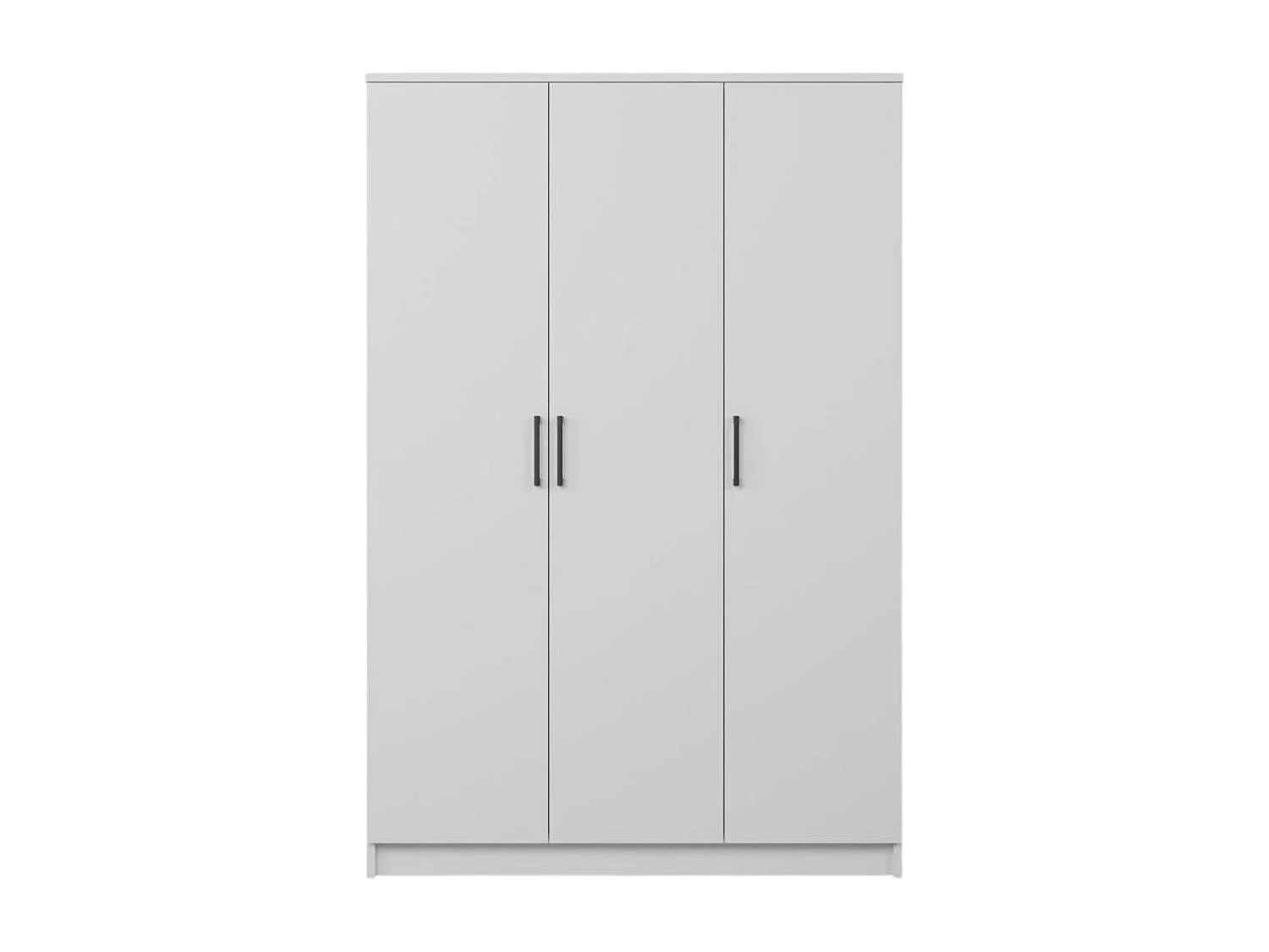 Grande armoire penderie blanche 3 portes 5 étagères BYRON