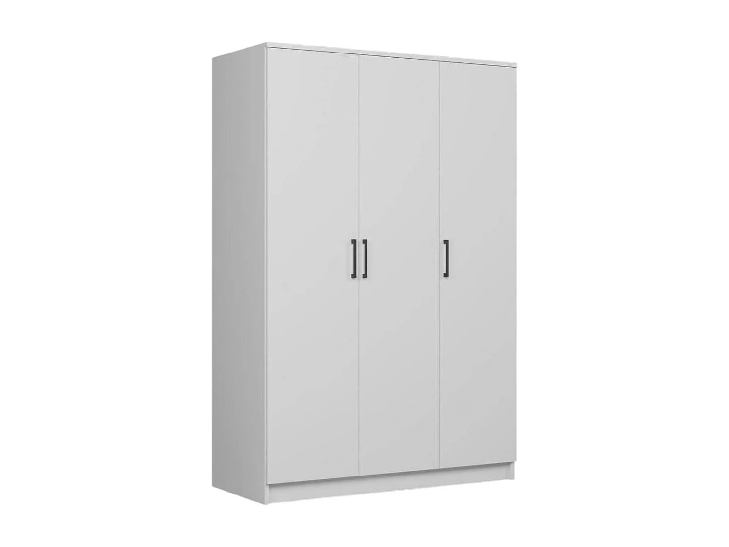 Grande armoire penderie blanche 3 portes 5 étagères BYRON