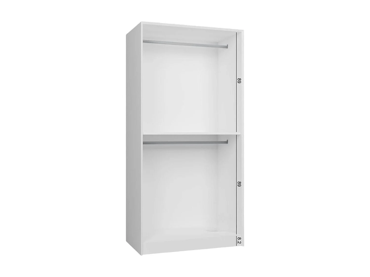 Armoire penderie 2 portes blanche, détail encadrement BYRON