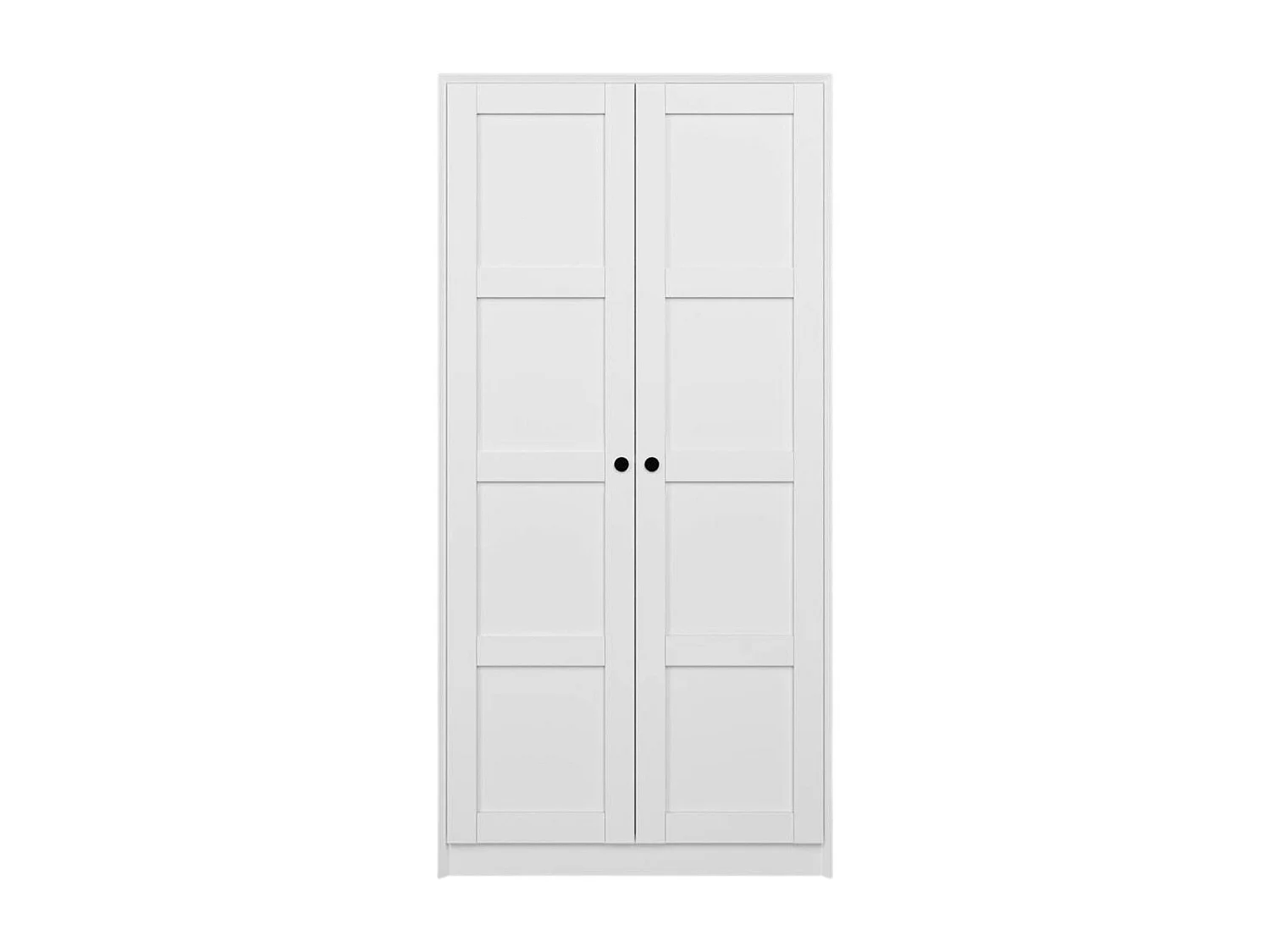 Armoire penderie 2 portes blanche, détail encadrement BYRON