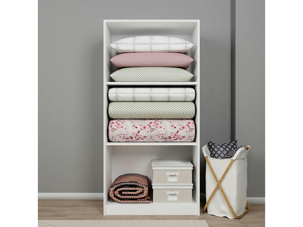 Armoire de chambre blanche 2 portes à cadres MARFA