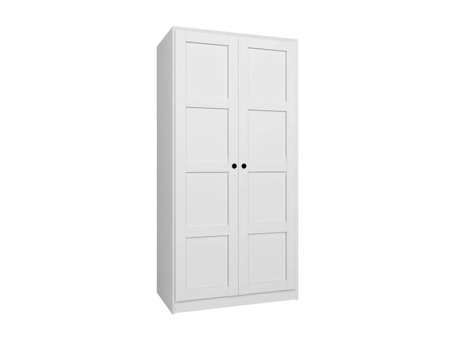 Armoire de chambre blanche 2 portes à cadres MARFA