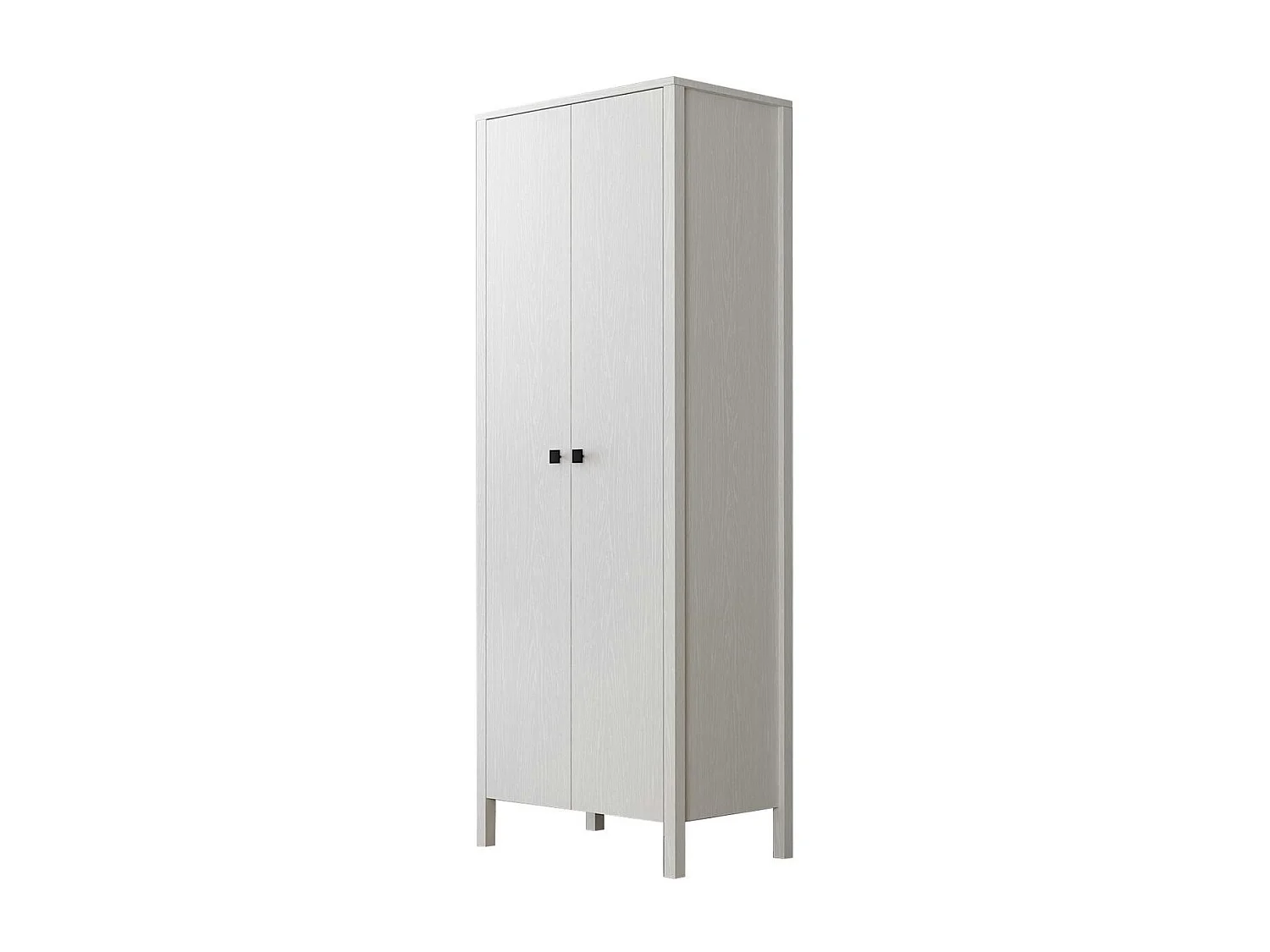 Armoire penderie étroite blanche, 2 portes 1 étagère BYRON