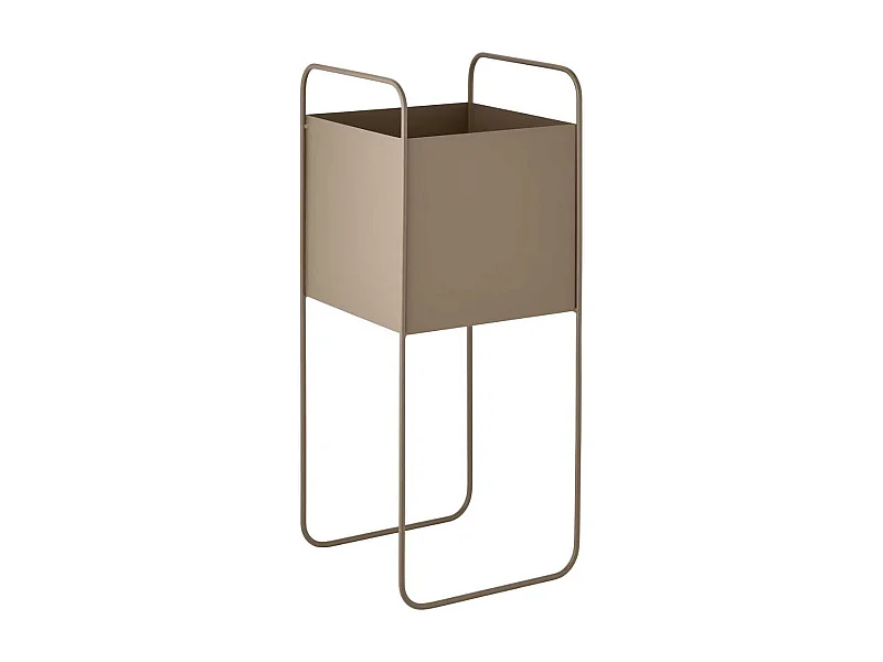 Cache-pot carré sur pieds en Métal Taupe - MOANA