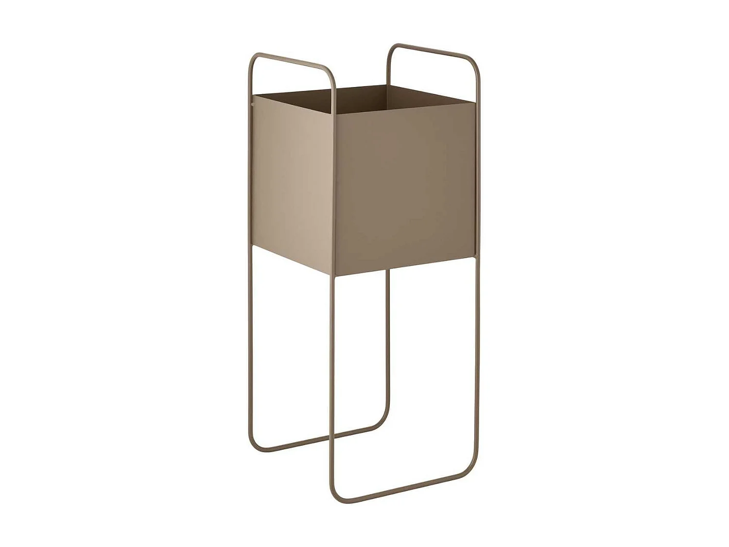 Cache-pot carré sur pieds en Métal Taupe - MOANA