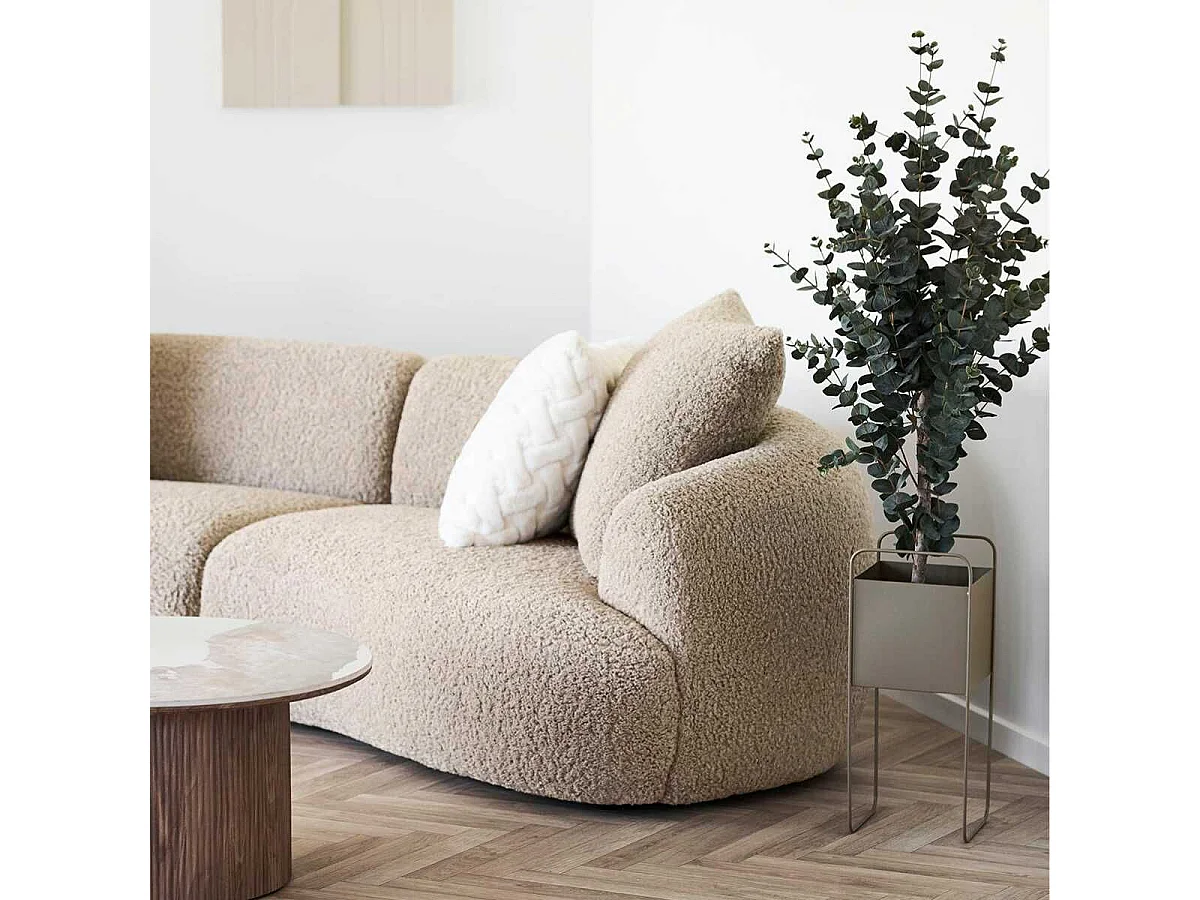 Cache-pot carré sur pieds en Métal Taupe - MOANA