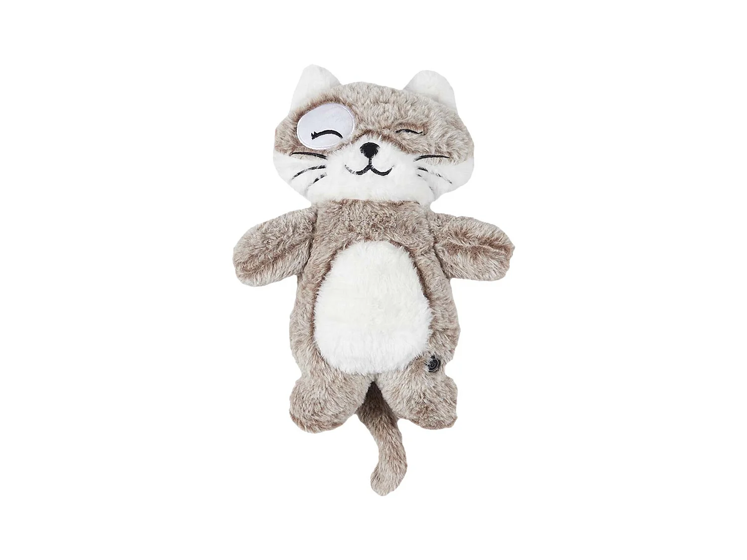 Peluche Chauffante Tissu Ultra Doux Blanc et Taupe H34cm - HILOW