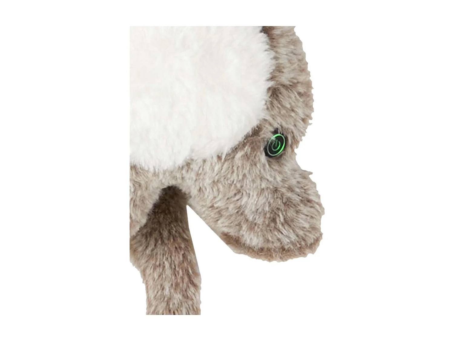 Peluche Chauffante Tissu Ultra Doux Blanc et Taupe H34cm - HILOW