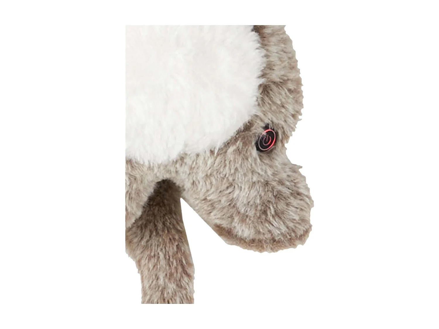 Peluche Chauffante Tissu Ultra Doux Blanc et Taupe H34cm - HILOW