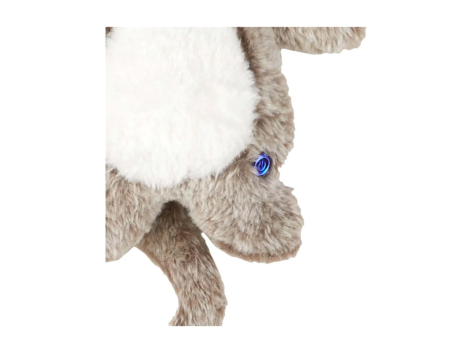 Peluche Chauffante Tissu Ultra Doux Blanc et Taupe H34cm - HILOW