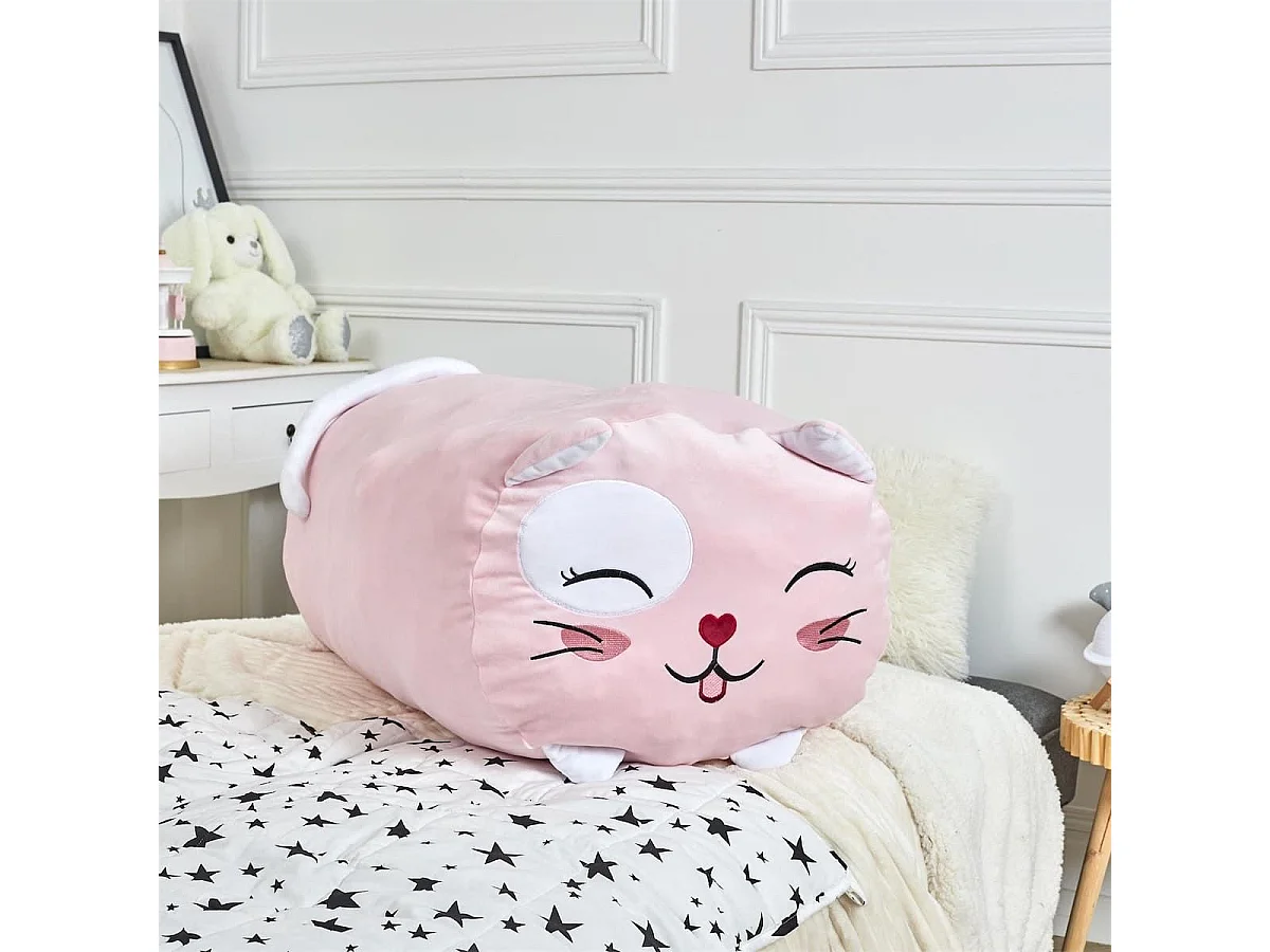 Coussin Peluche Chat Rose XXL 90cm - KITTY