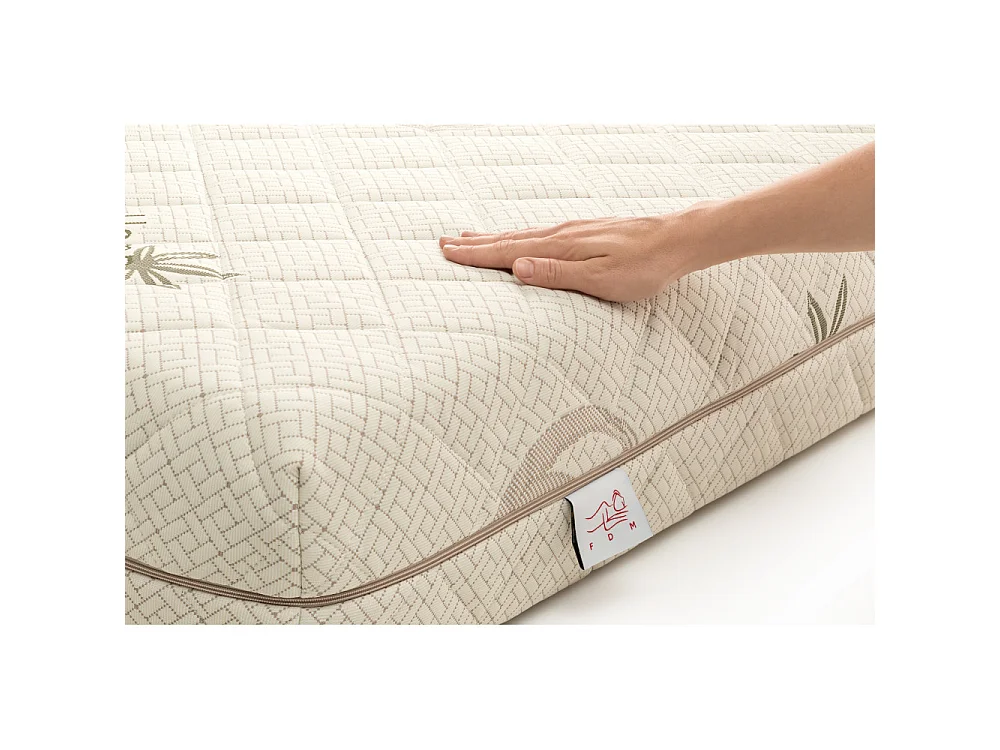 Matelas HYBRID 120x200 - 21cm - Mousse profilée HR - Bambou