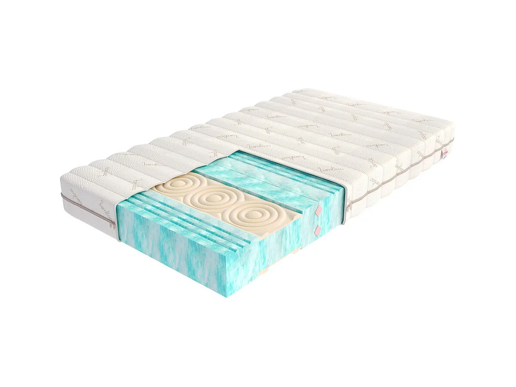 Matelas HYBRID 140x190 - 21cm - Mousse profilée HR - Bambou