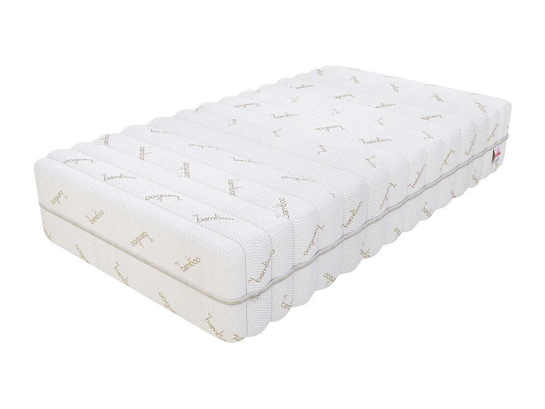 Matelas HYBRID 140x200 - 21cm - Mousse profilée HR - Bambou