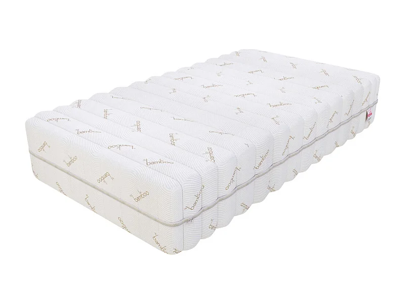 Matelas HYBRID 140x200 - 21cm - Mousse profilée HR - Bambou