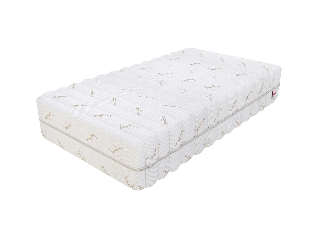 Matelas HYBRID 160x200 - 21cm - Mousse profilée HR - Bambou