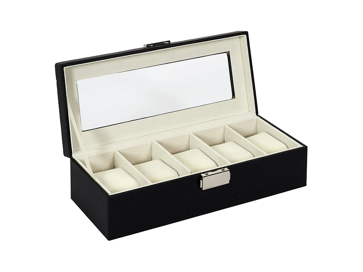 Coffret pour Montres 5 Emplacements Revêtement Structuré Chic Noir - AROLD