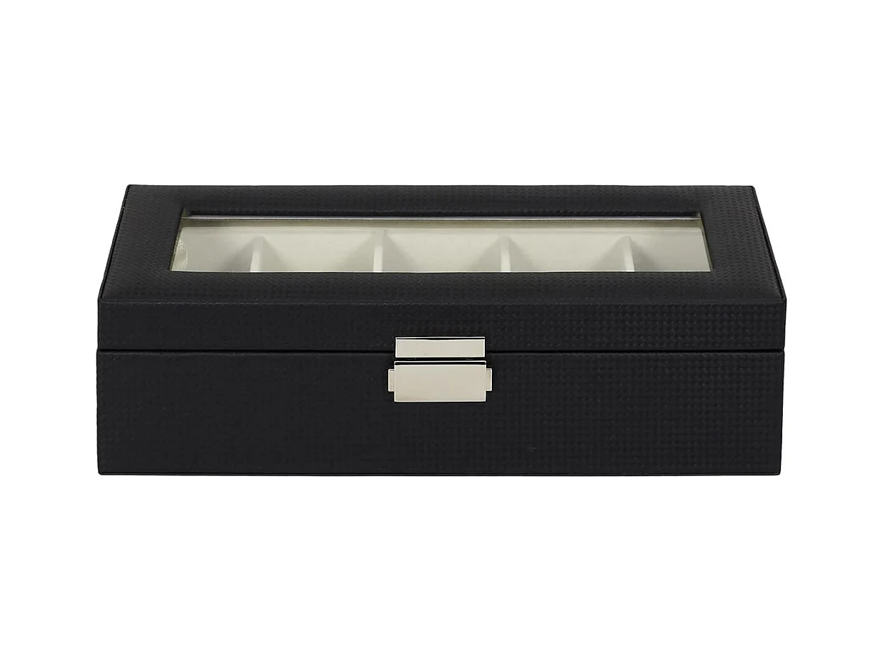 Coffret pour Montres 5 Emplacements Revêtement Structuré Chic Noir - AROLD