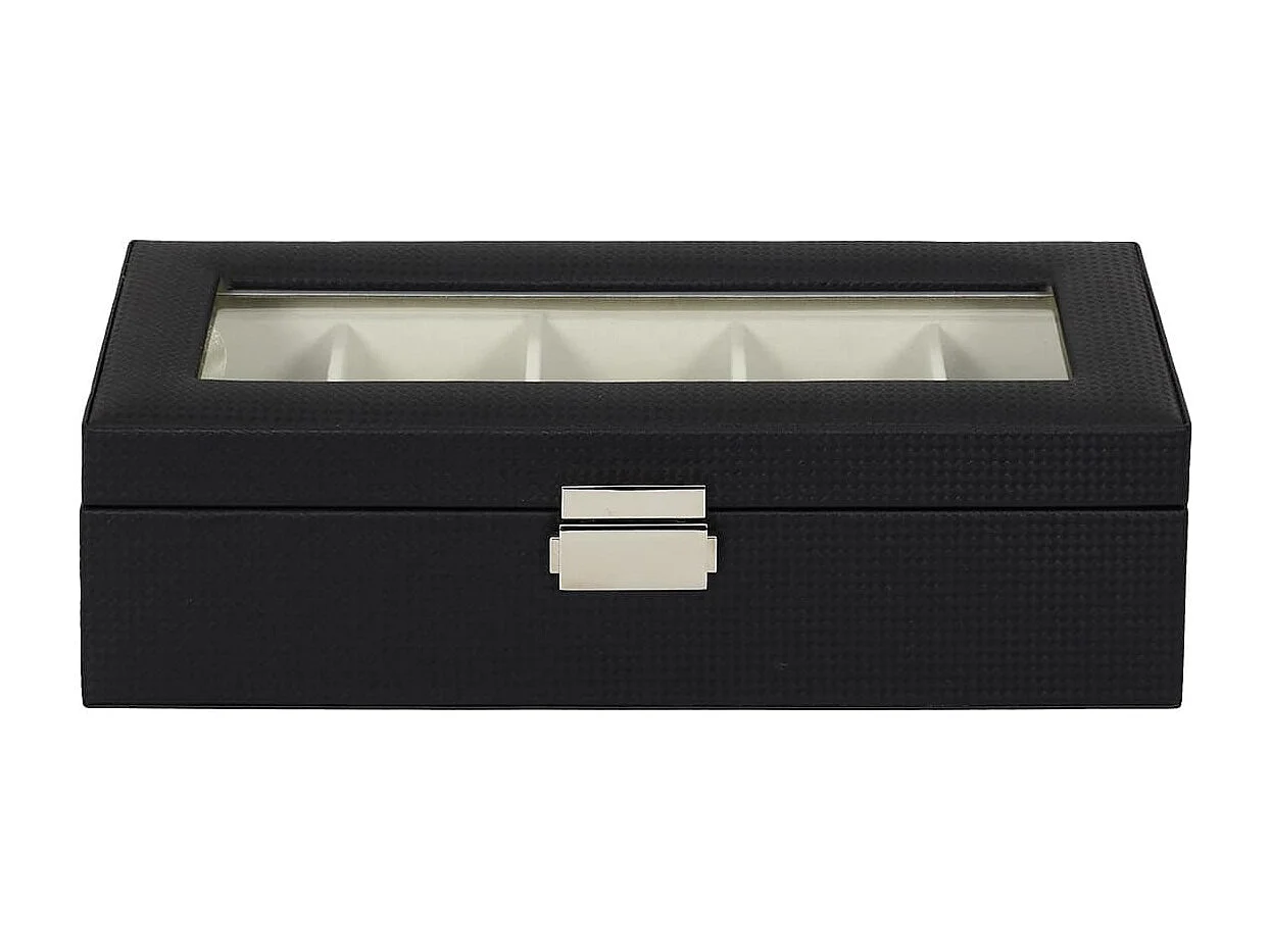 Coffret pour Montres 5 Emplacements Revêtement Structuré Chic Noir - AROLD