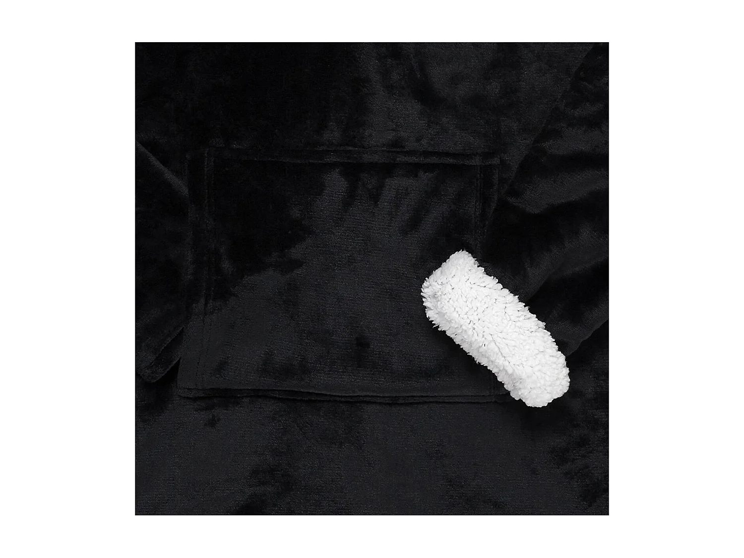 Sweat à Capuche Plaid Ultra Doux Noir Intérieur Sherpa - SANJI