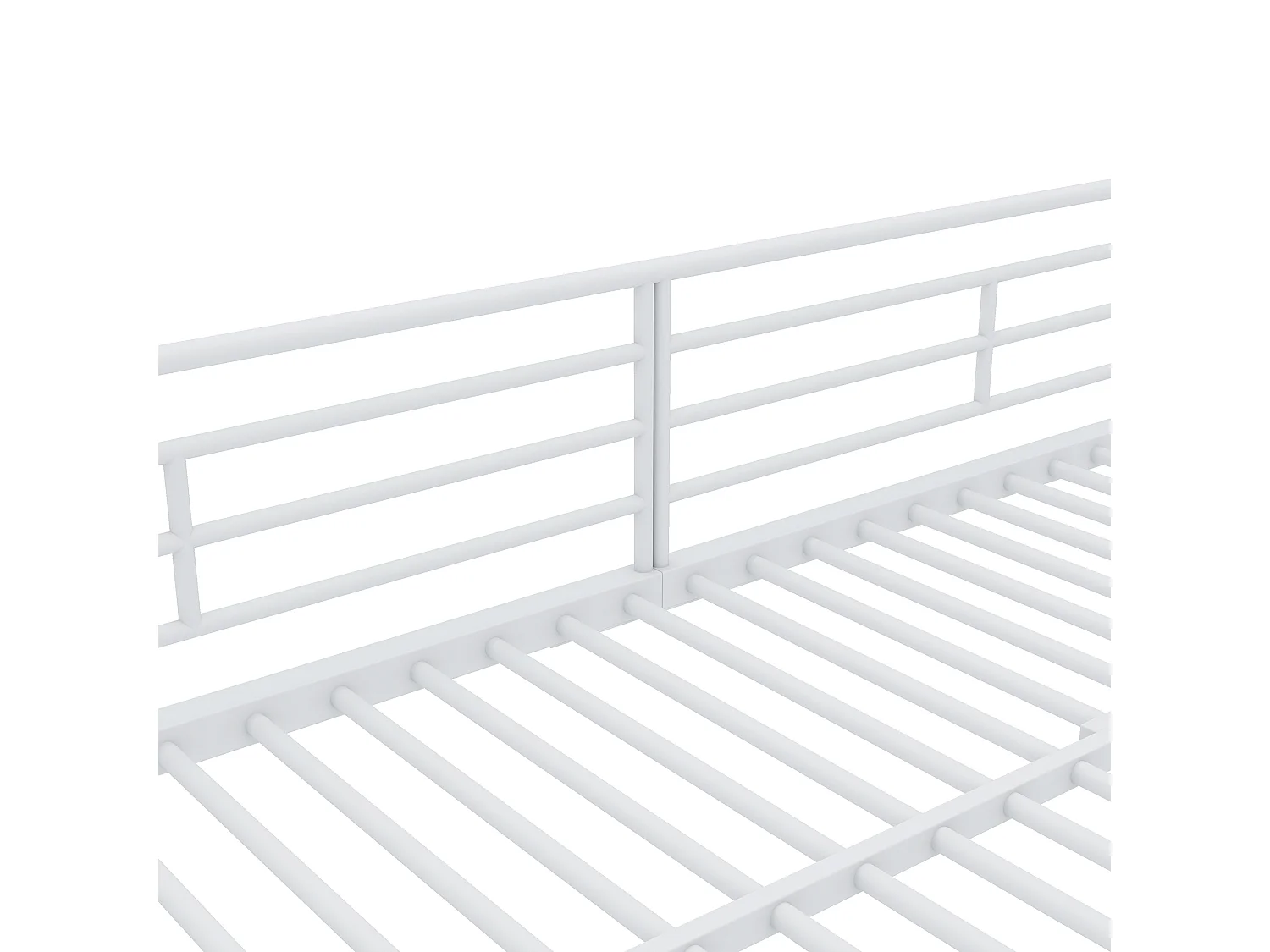 lit superposé 2x90x200cm, lit en métal avec escalier, 2 niches, rangement pour chaussures, blanc, sans matelas