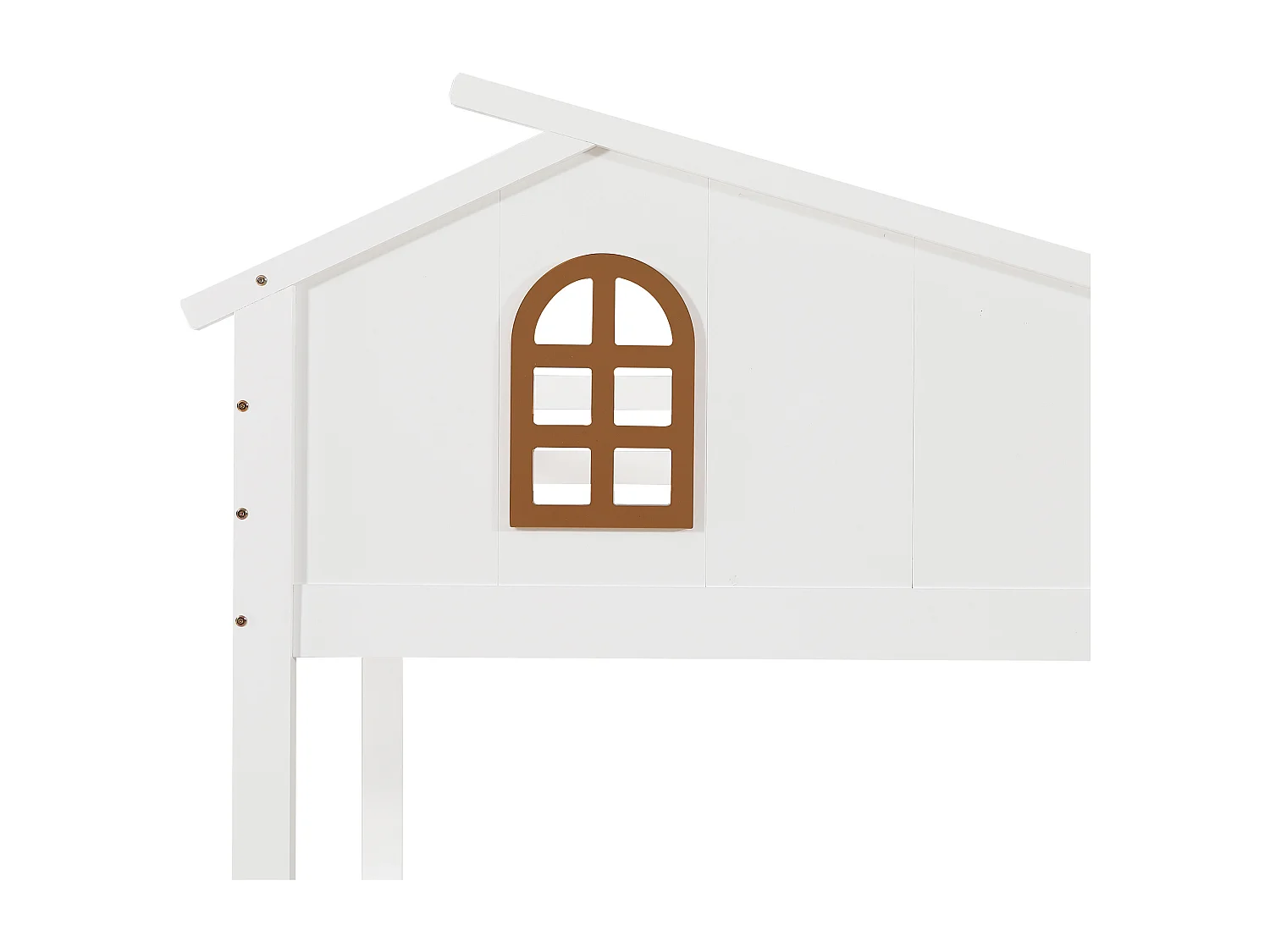 Lit superposé avec fenêtres, avec diapositiva, 90x200 et 120x200 cm, 2 tiroirs, en bois, blanc, sans matelas