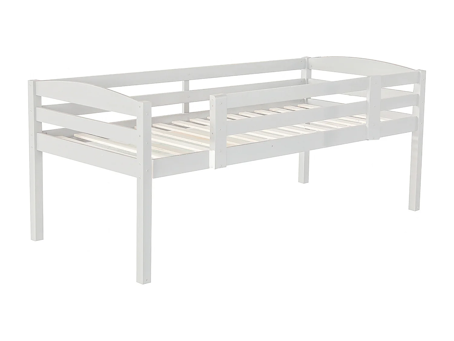 Lit superposé en bois pour enfants, 90x200 cm, lit triple avec échelle, blanc, sans matelas