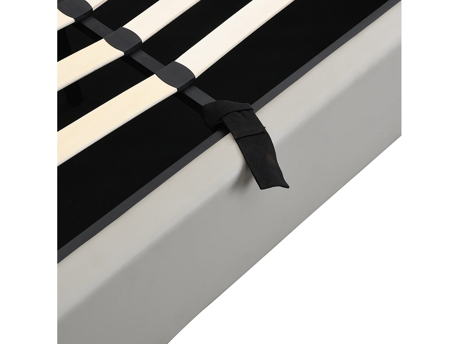 Lit coffre Lit double 180x200 cm avec ports USB, éclairage LED et tête de lit réglable, PU gris, sans matelas