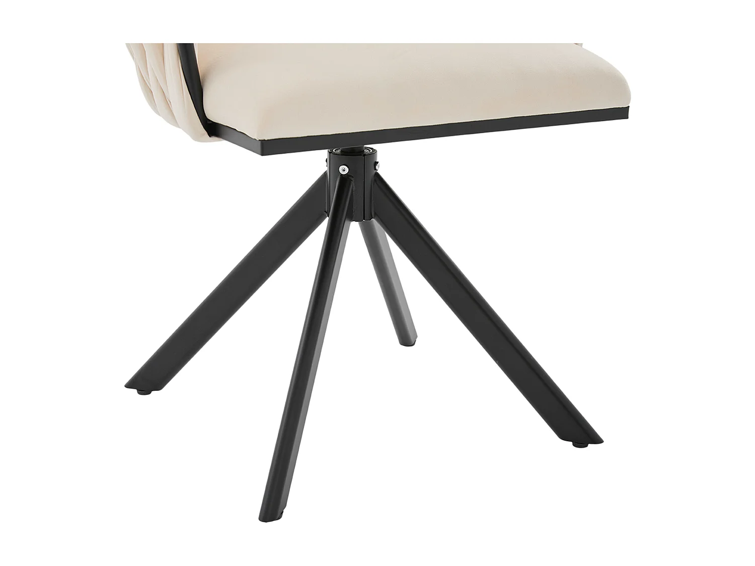 Lot de 2 chaises de salle à manger pivotantes à 180°, pour le salon, pied en métal noir, Velours iovoire