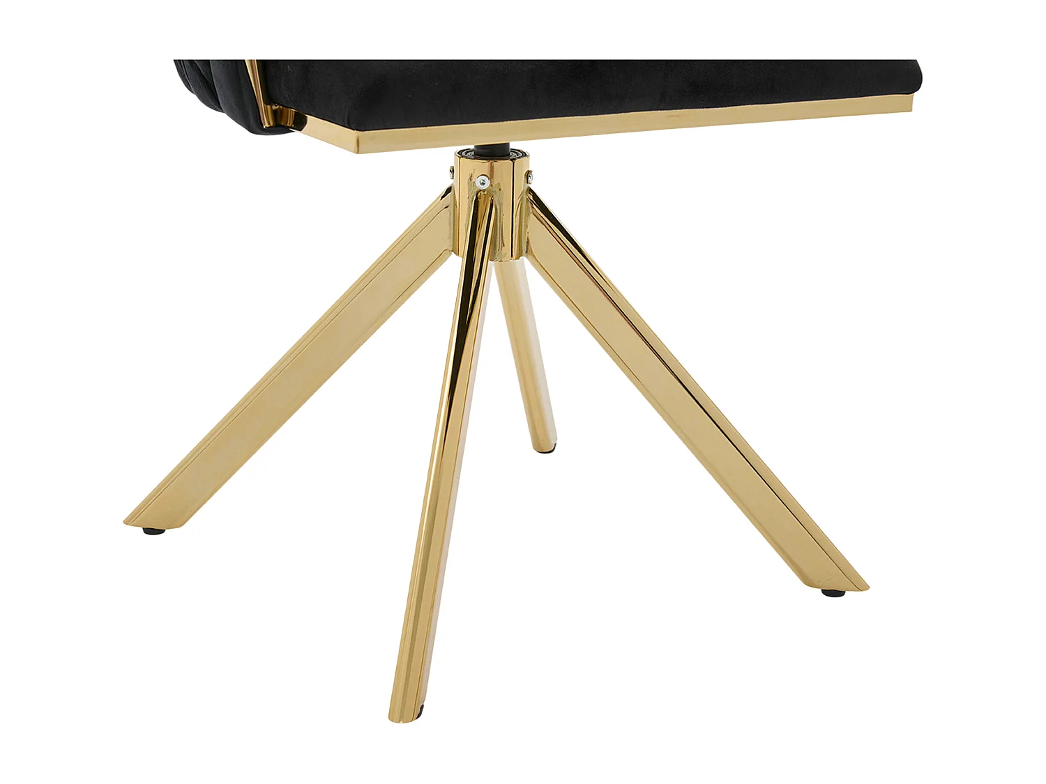 Lot de 2 chaises de salle à manger pivotantes à 180°, pour le salon, pied en métal doré, Velours noir