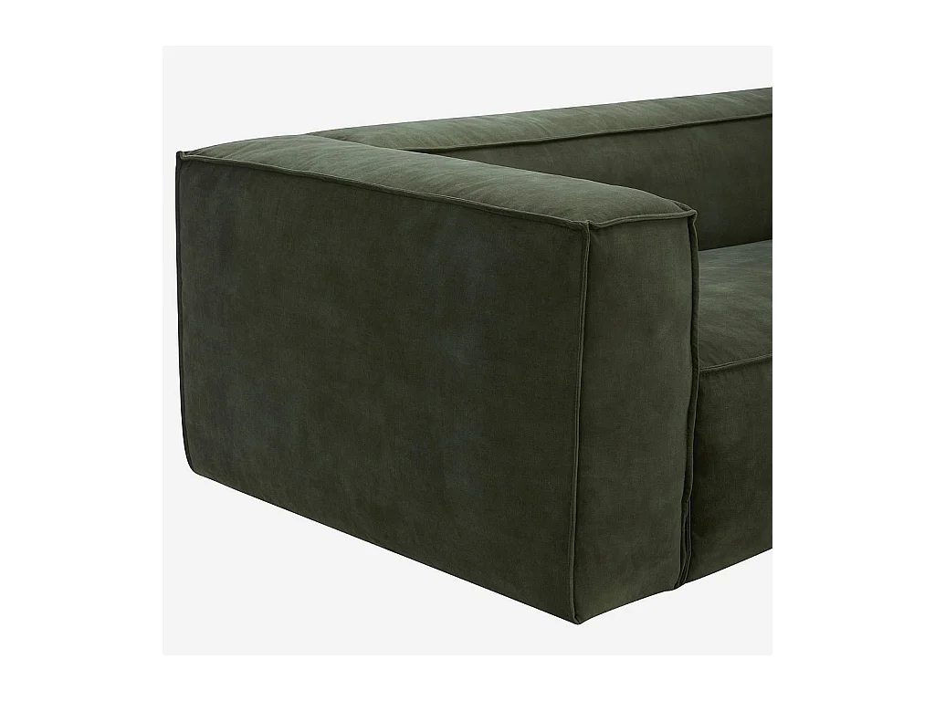 Habitat - Canapé 2 places en velours - Vert kaki - Kuti