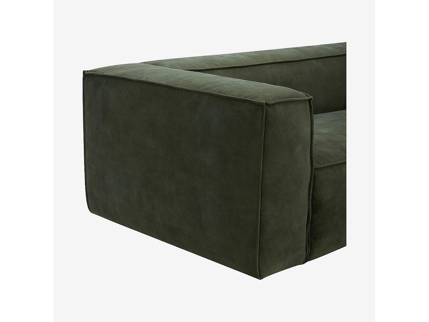 Habitat - Canapé 2 places en velours - Vert kaki - Kuti