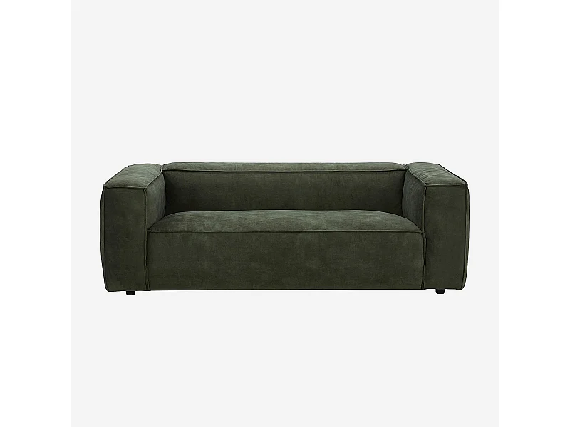 Habitat - Canapé 2 places en velours - Vert kaki - Kuti