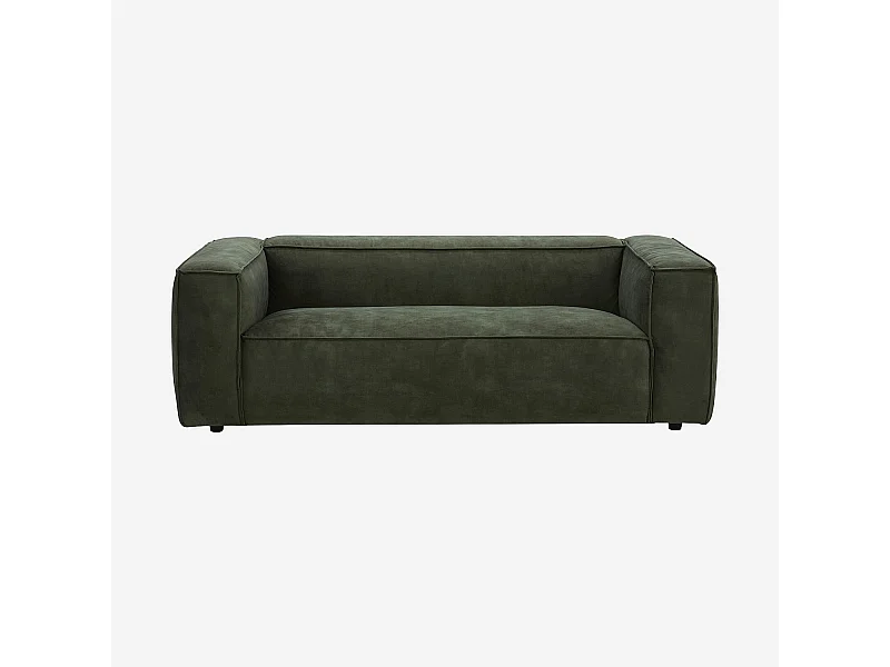 Habitat - Canapé 2 places en velours - Vert kaki - Kuti